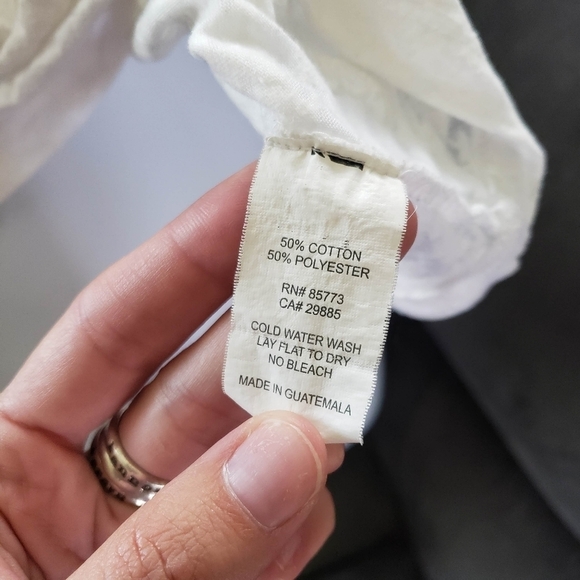 O'Neill Medium White Short Sleeve Shirt Burnout Basic Tee Semi-Sheer Top T-shirt - Picture 2 of 6